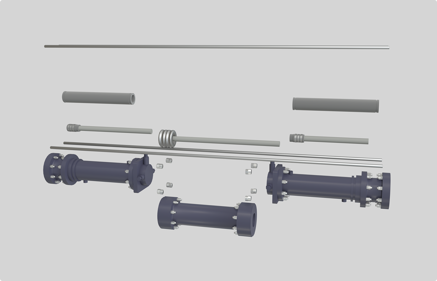 Compressor unit, full 3D model on the training platform