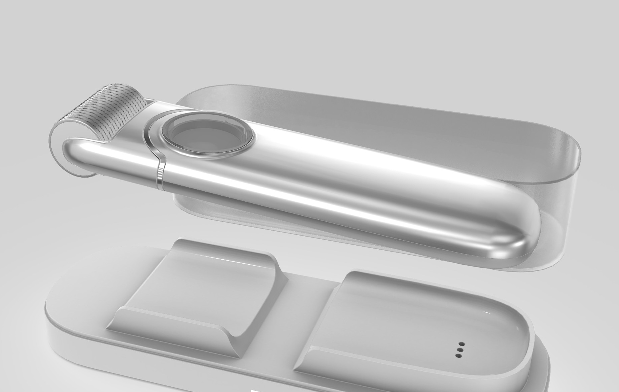 KBIC roller exploded view with charging dock