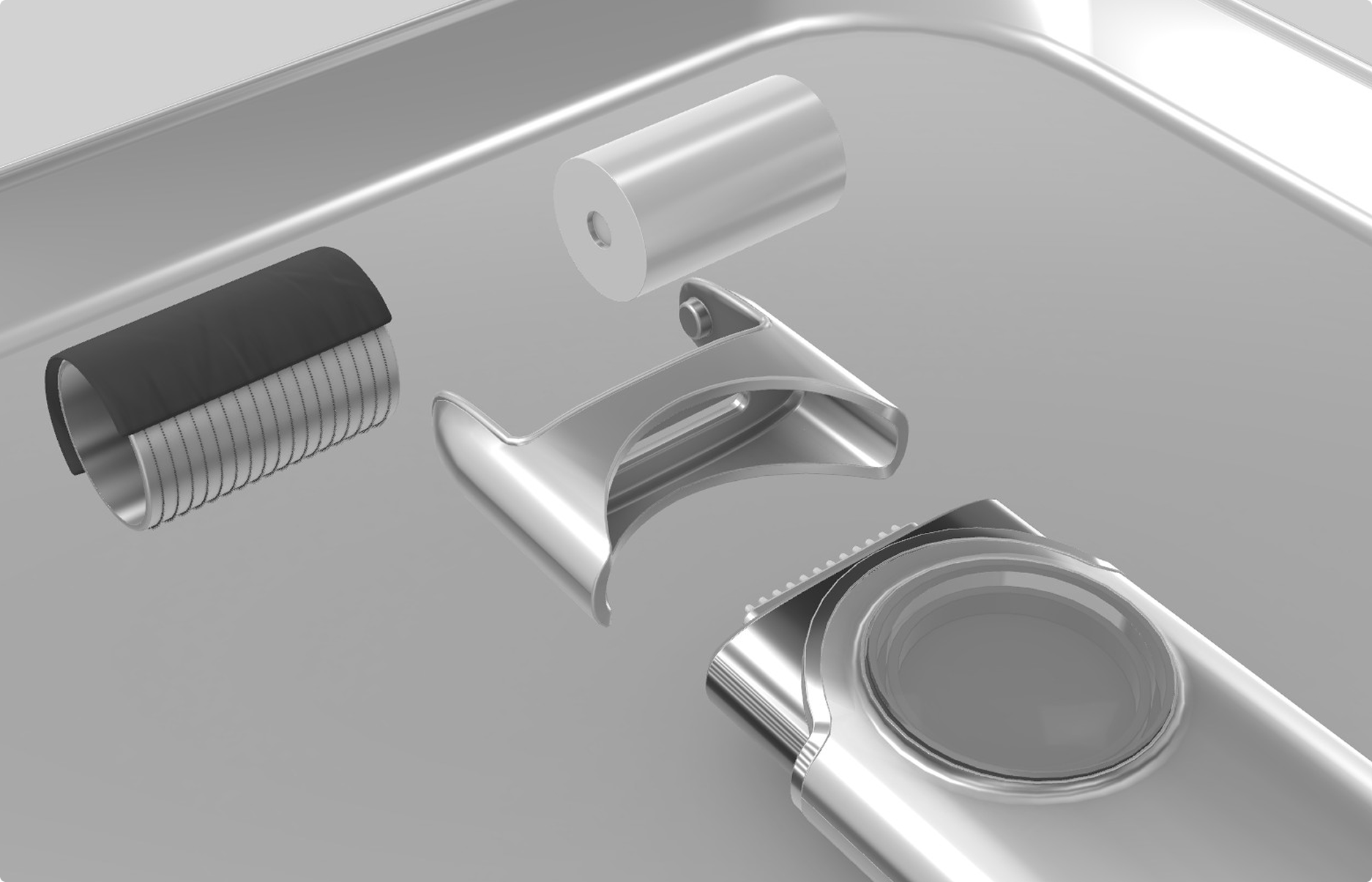 KBIC roller internal components, close-up